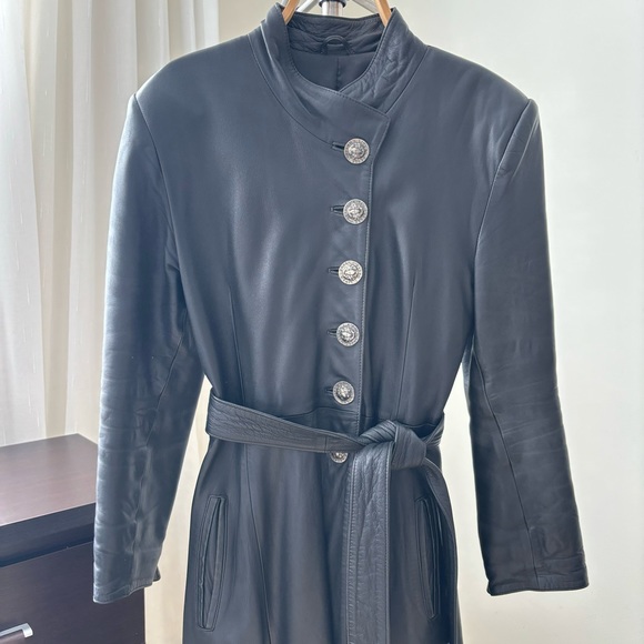 Linea Pelle Oryan Long Leather Coat * Vintage * Size Small - Picture 3 of 16